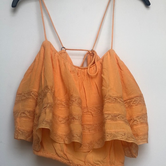 Free People Orange Crop Top - Picture 3 of 5
